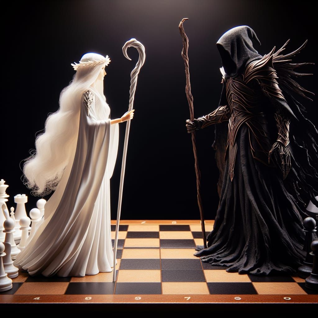Epic Chess Game of Light Versus Darkness