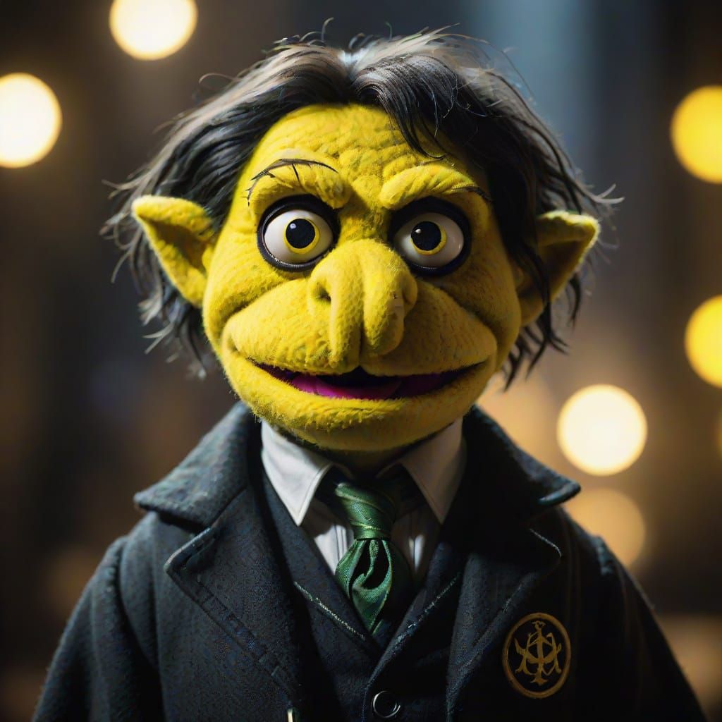 Muppet Wizard of Slitherin in Vibrant Yellow