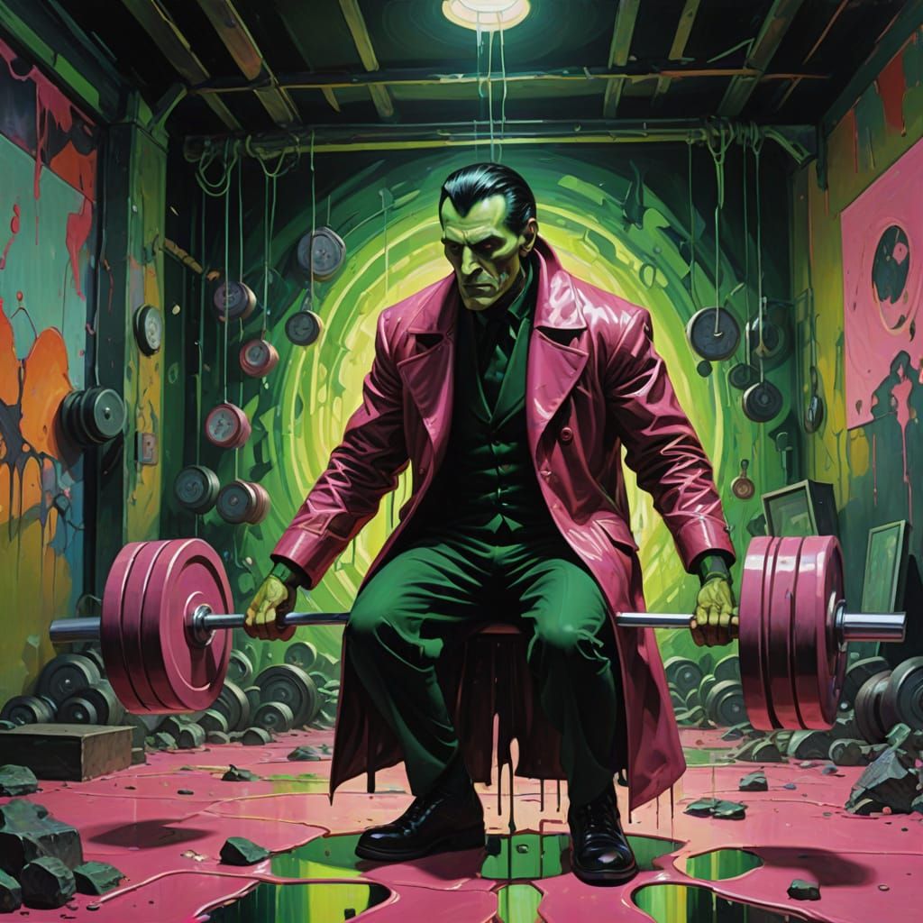 Dracula in Dreamlike 80s Fitness Frenzy