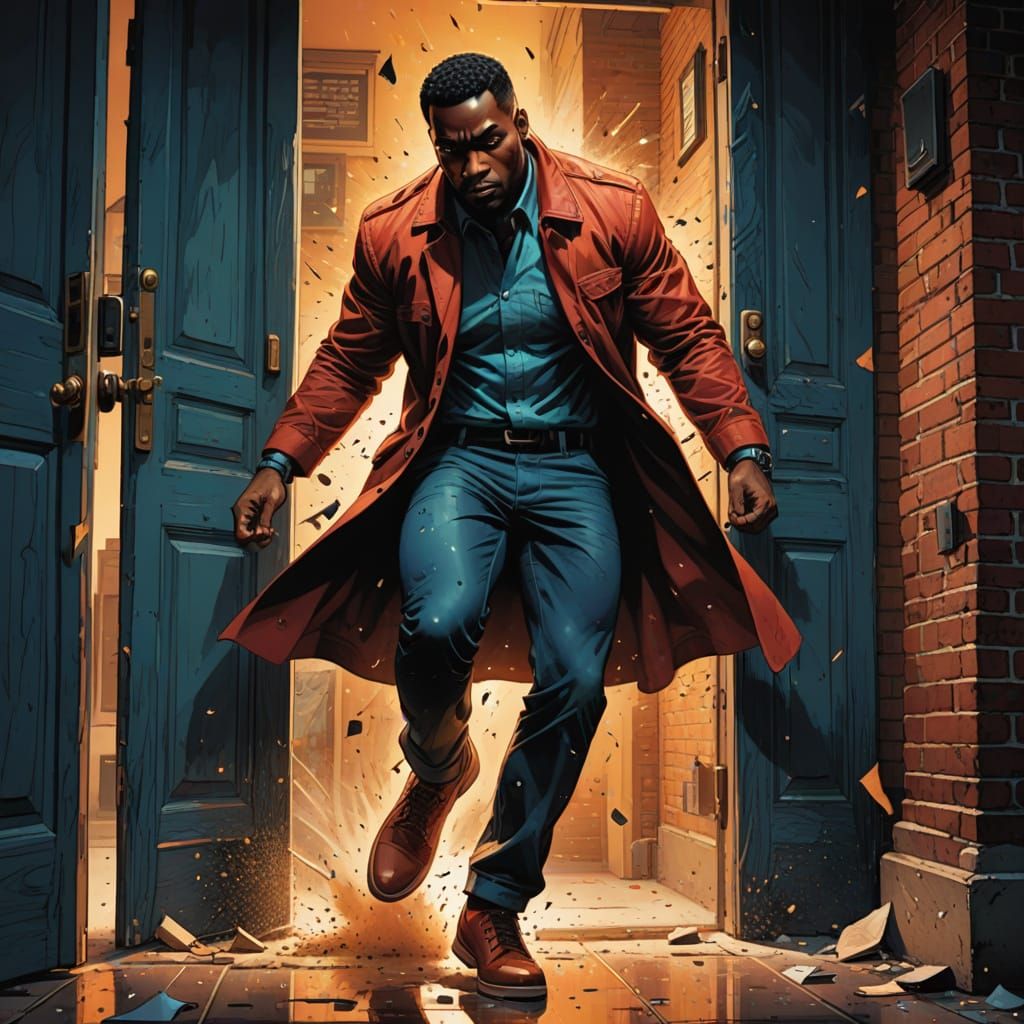 Urban Man Shakes Dust From Shoes in Comic Style