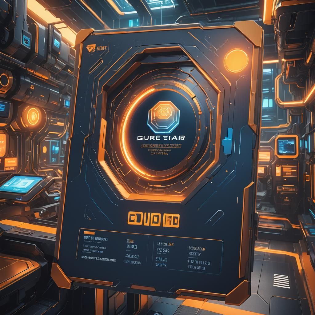 Futuristic Interface with ID Card in Digital Matte Painting