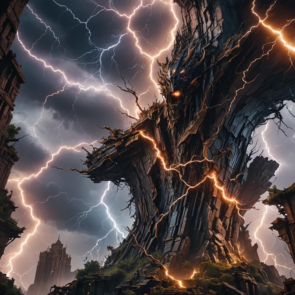 Fantastical Lightning in Detailed Matte Painting