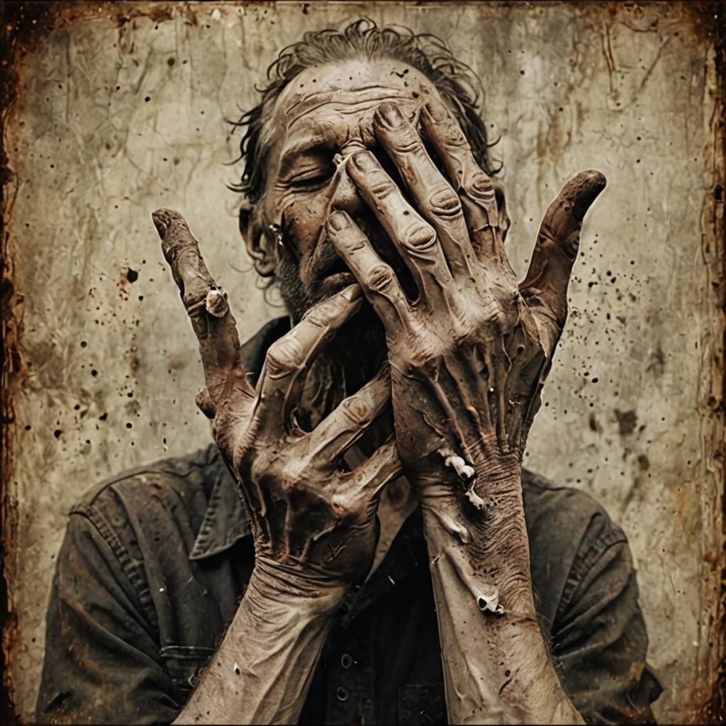 Weathered Hands: A Life of Hardship