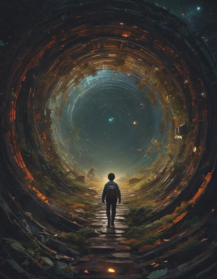 Boy Enters Magical Wormhole: Cel-Shaded Art