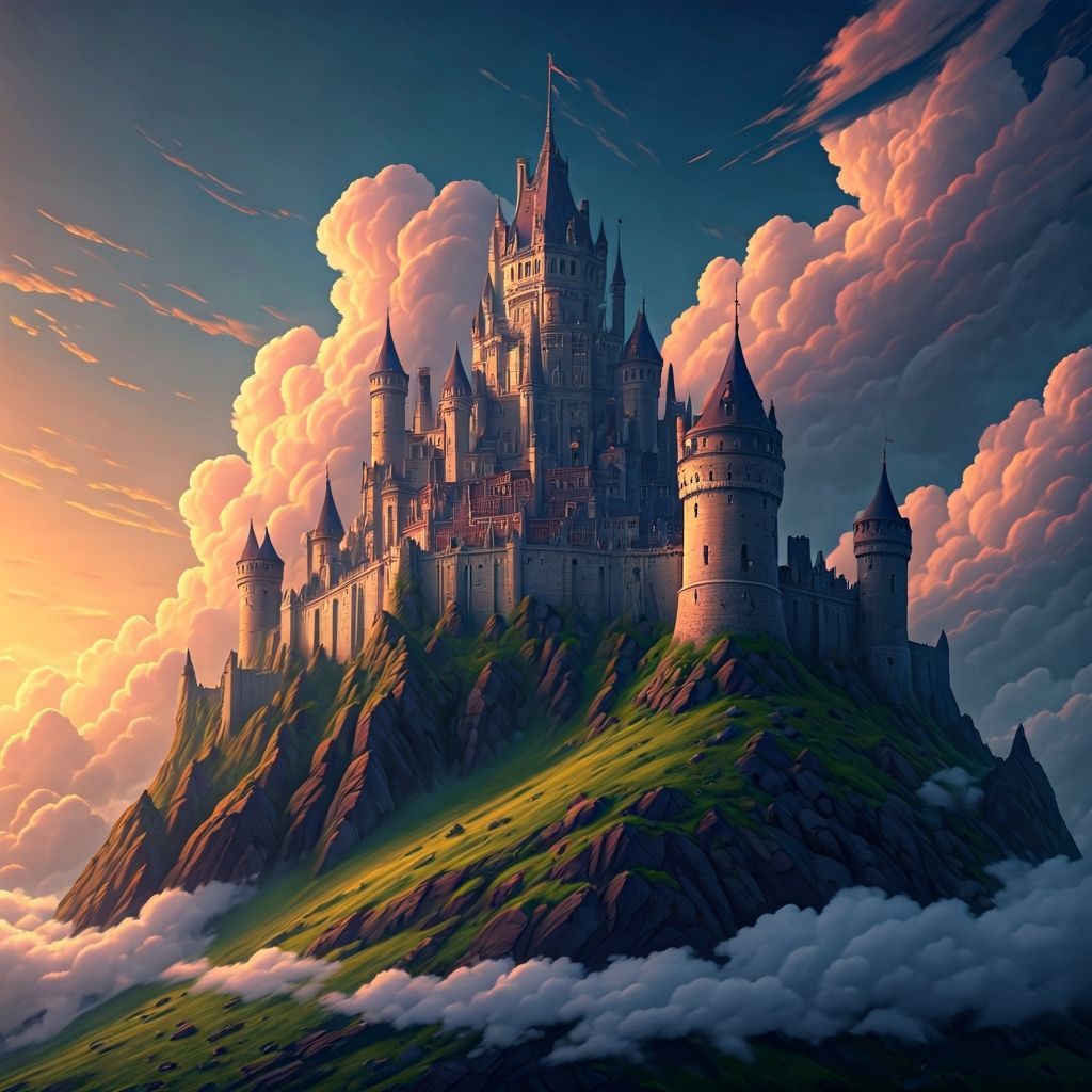 Magical Castles Floating in the Clouds