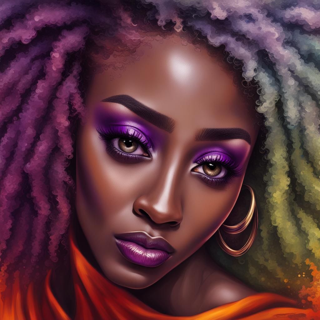 Alluring Woman Portrait in Vibrant Digital Art