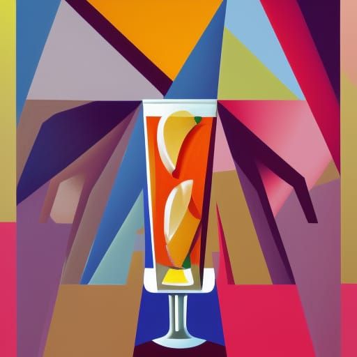 Cubist Cocktail in Art Deco Style