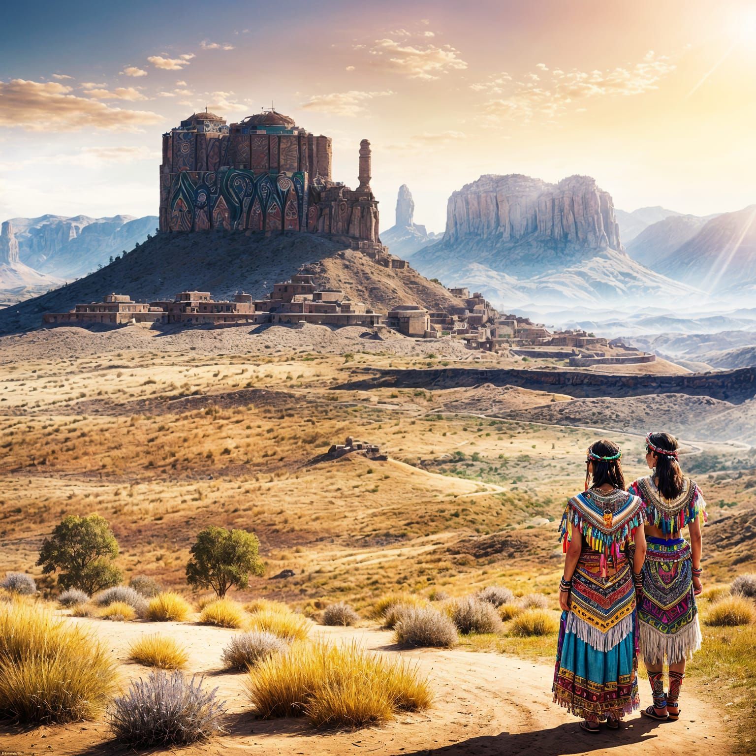 Native American Portrait in Hyperrealistic Style