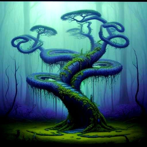 Hybrid Snake Tree Digital Artwork