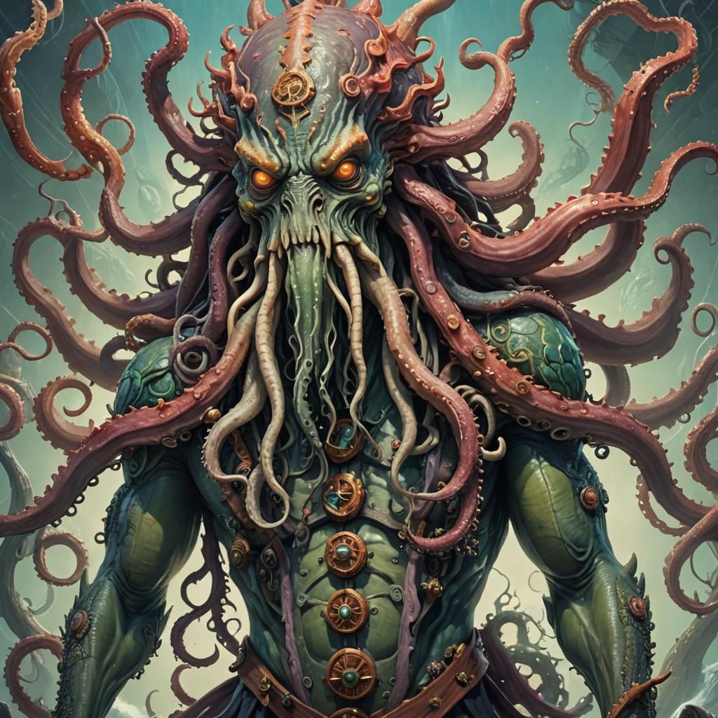 Handsome Kraken Man with Humanoid Features