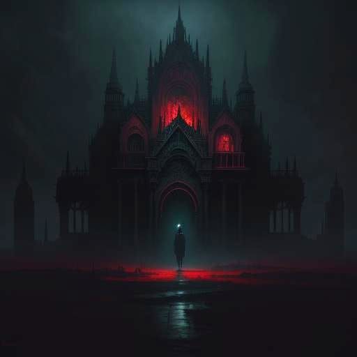 Ominous Dark Academia Horror in Film Noir Style