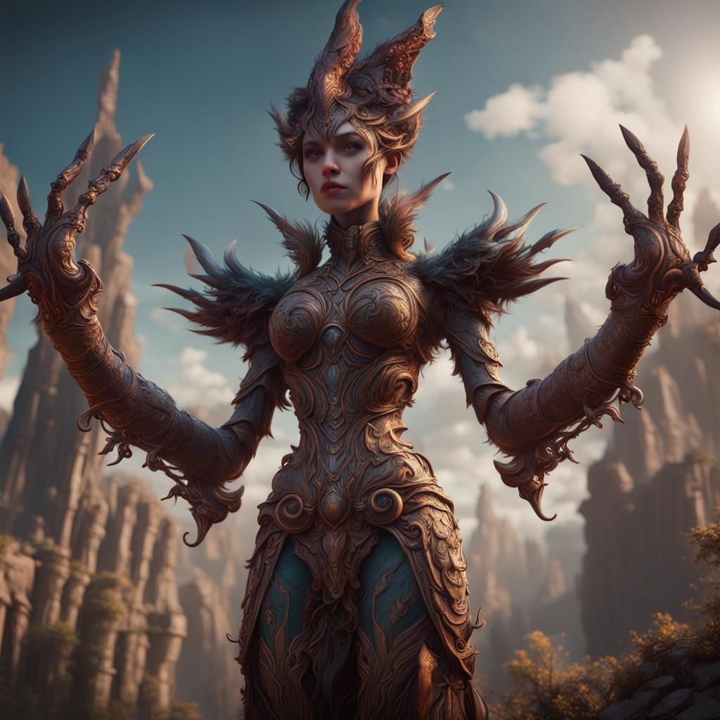 Detailed Fantasy Humanoid Concept Art