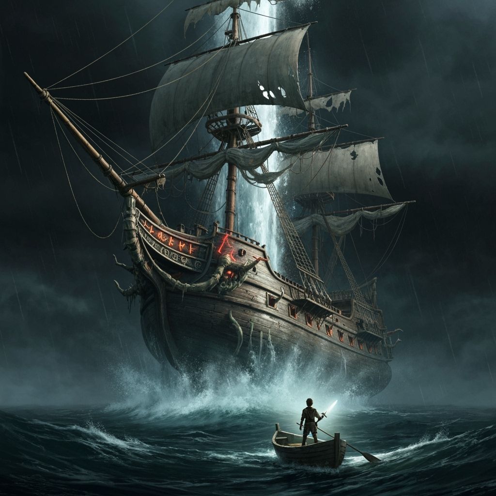 Colossal Pirate Galleon Rises From Black Ocean