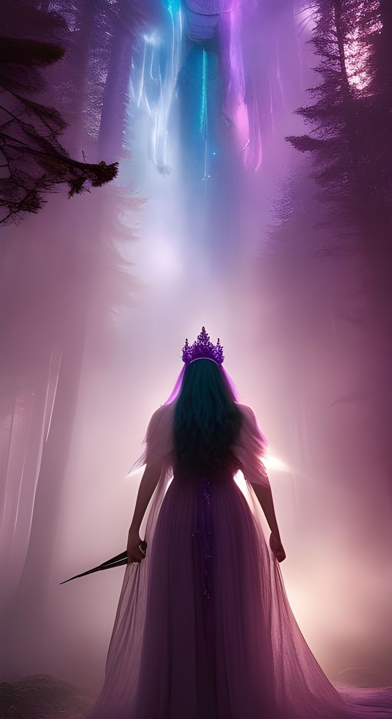 Enchanted Purple Witch with Lilac Crown