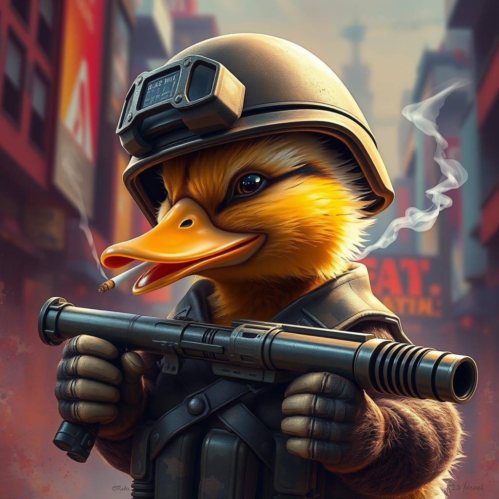 Rebellious Duckling in Tactical Gear