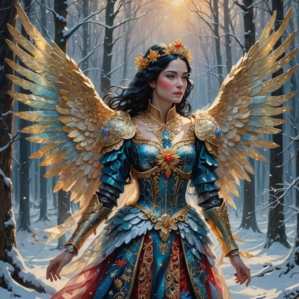 Christmas Angel Nutcracker in Baroque Fantasy Style