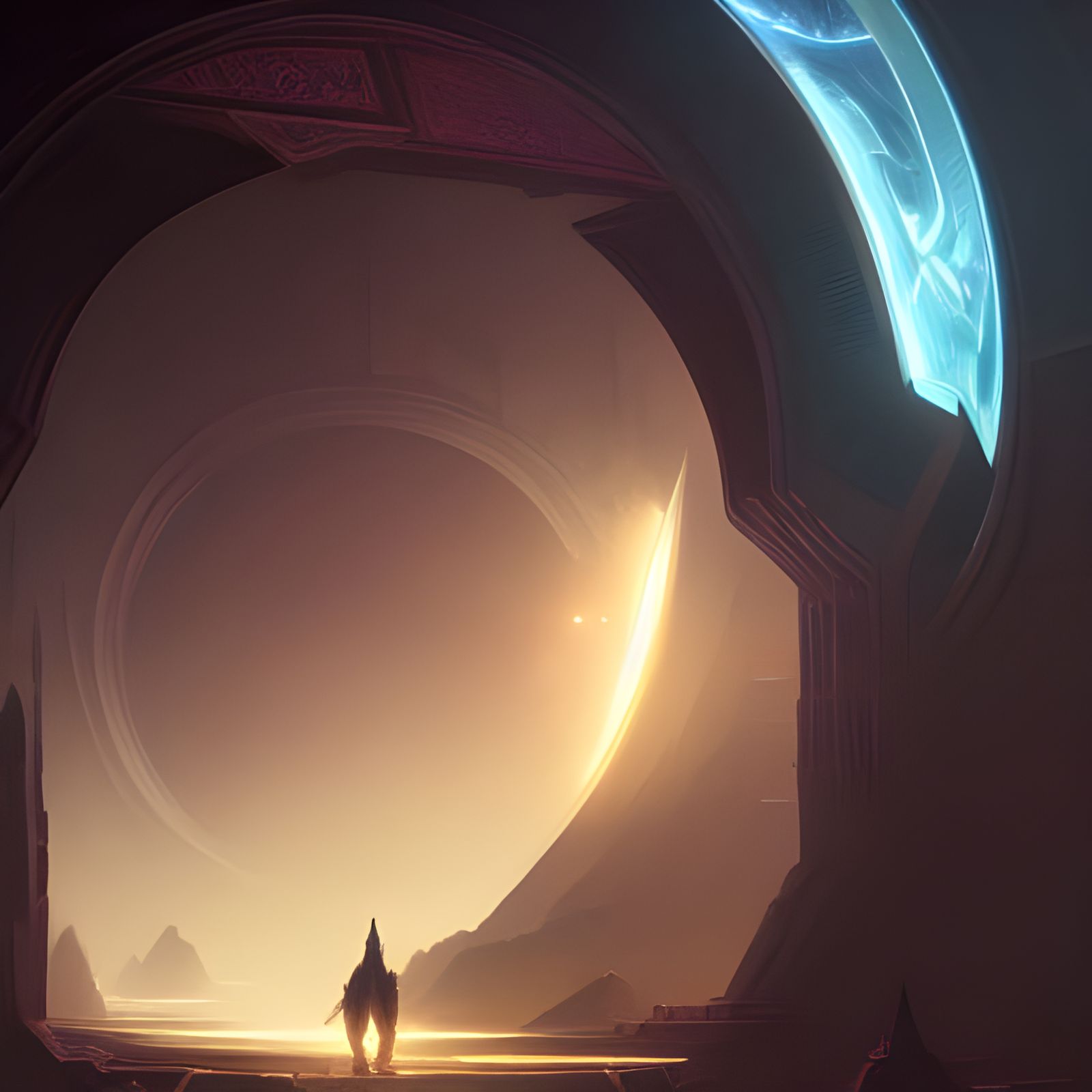 Dark Fantasy Star Gate Concept Art in 8K