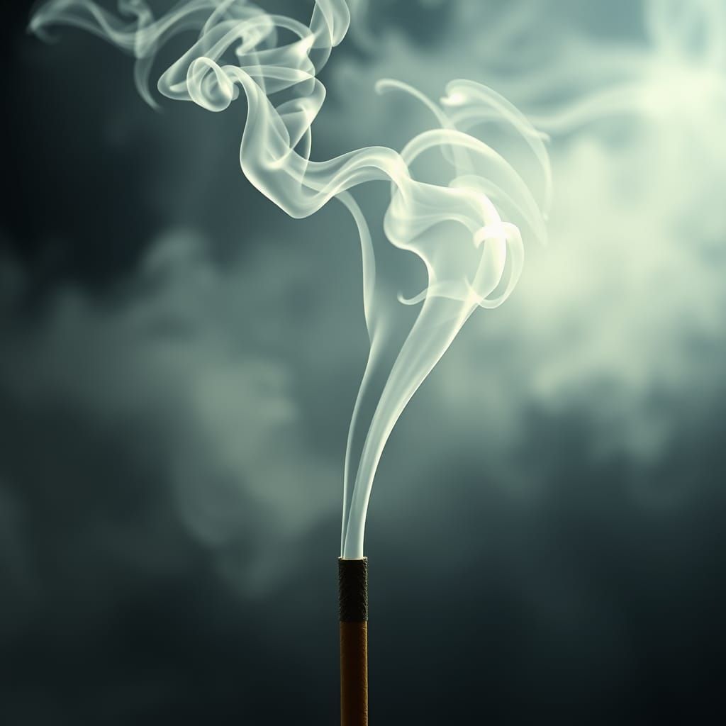 Mystical Smoke Plume in a Misty Forest