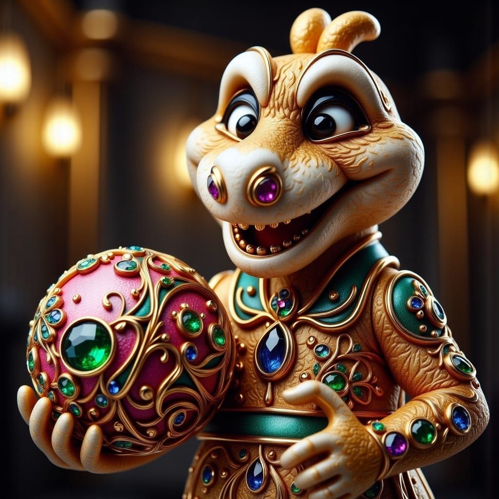 Barney Rubble Ready to Bowl in Precious Jewel Style