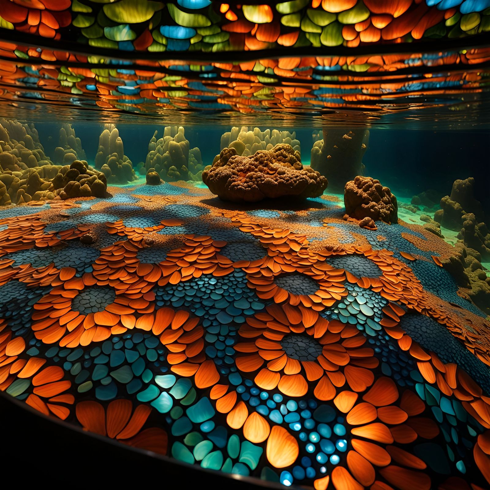 Underwater Mosaic Reflected, Gaudí Art Installation