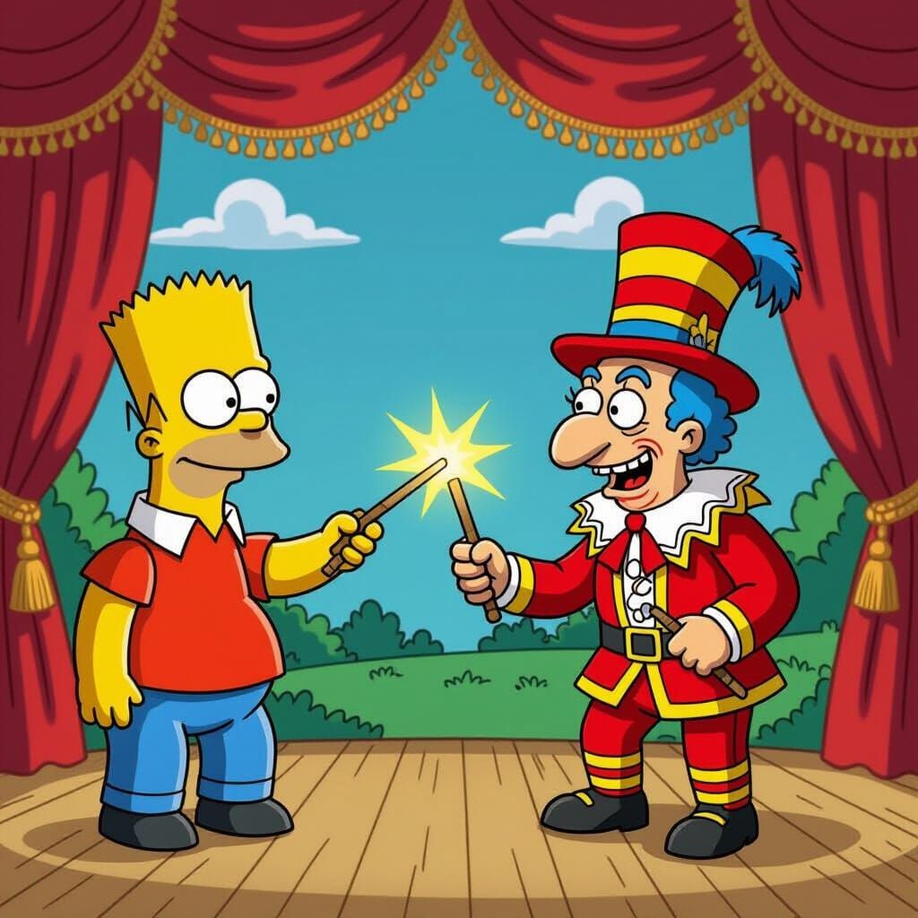 The Simpsons as a Punch and Judy Show