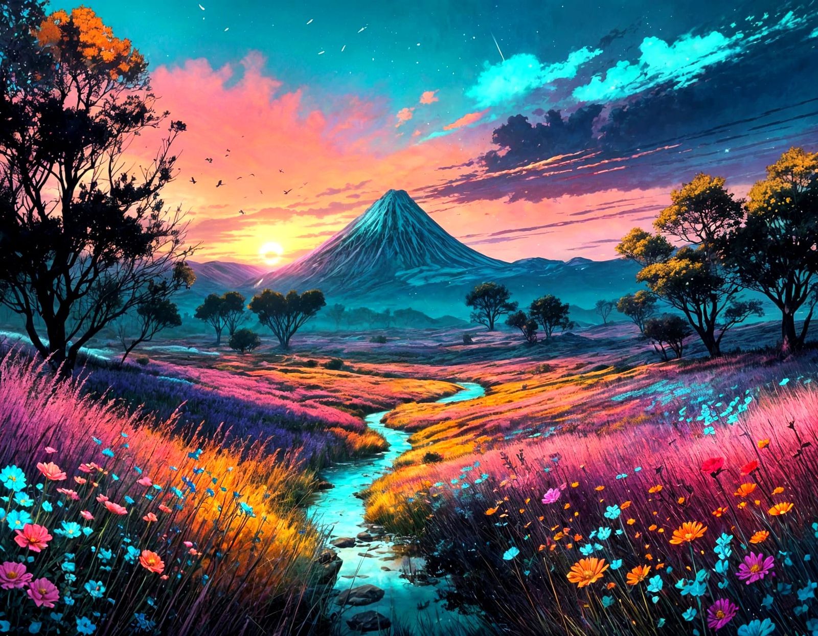 Anime Landscape: Sunset Storm of True Love