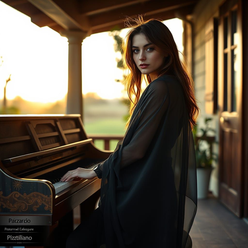 Romantic Sunset Scene on a Country Veranda