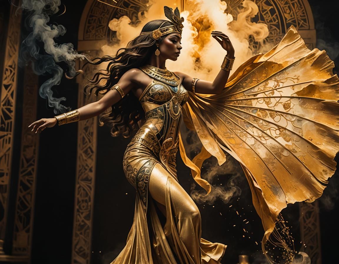 Opulent Egyptian Dancer in Art Deco Style