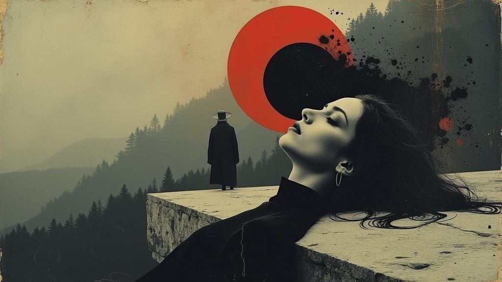 Dreamlike Displacement in Surreal Art Style