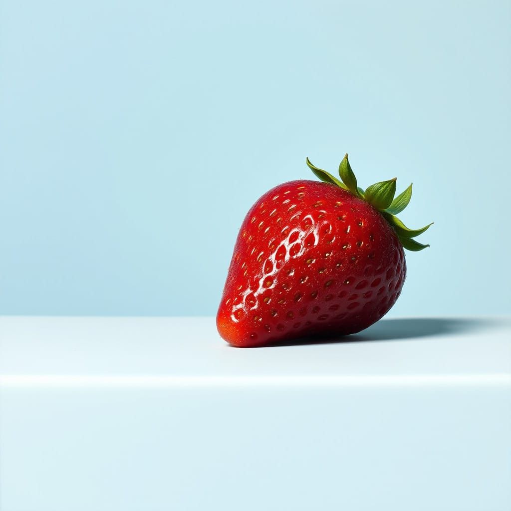 Delicate Strawberry on Soft Summer Sky