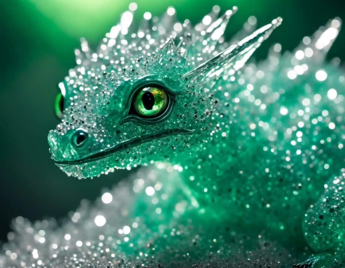 Frosted Crystal Dragon Hatchling Microportrait