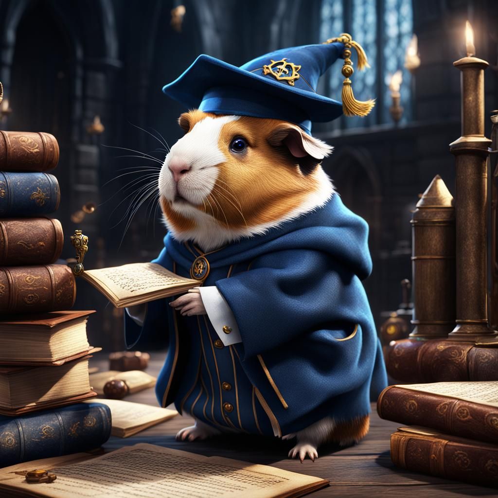 Guinea Pig Ravenclaw Students Practicing Spells