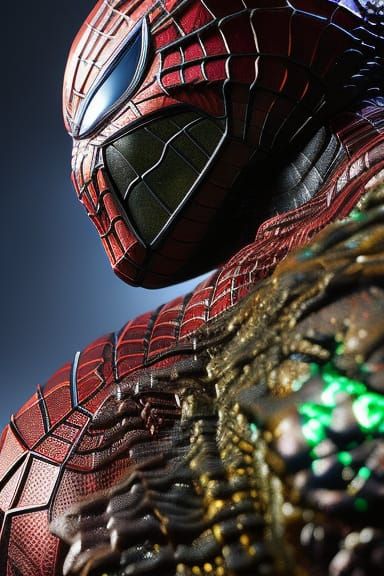 Hyperdetailed Venom Spiderman Portrait in Oil Painting Style