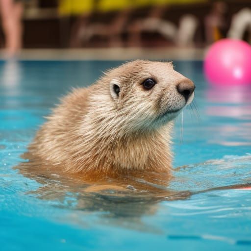 swim aerobics with marmots