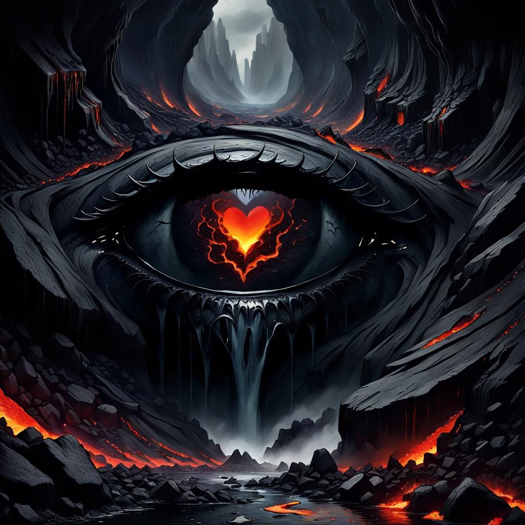 Viscous Obsidian Grief: An AI Generated Image