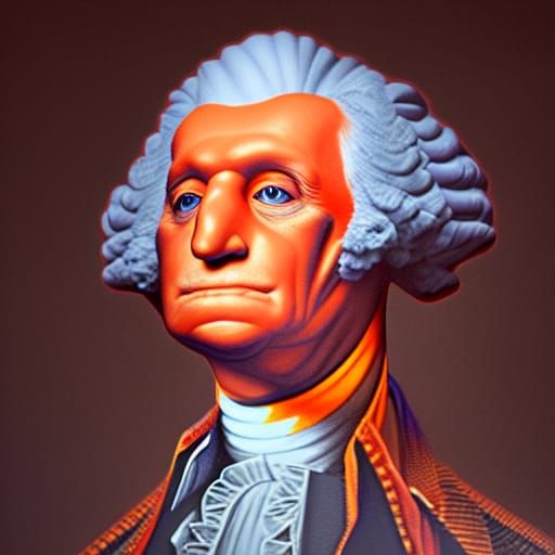 Hyperrealistic Muppet Giger Washington Monster with Orange E...