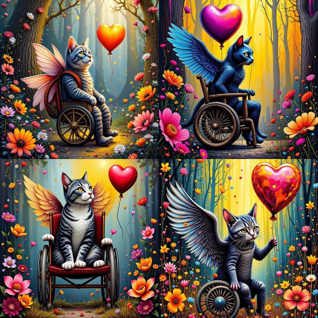 Whimsical Feline in a Sunlit Glade