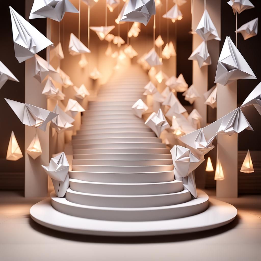 Elegant Party with Origami Papercraft Style