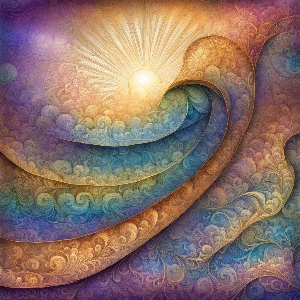 Rainbow Lit Poetry Scroll in Cosmic Style