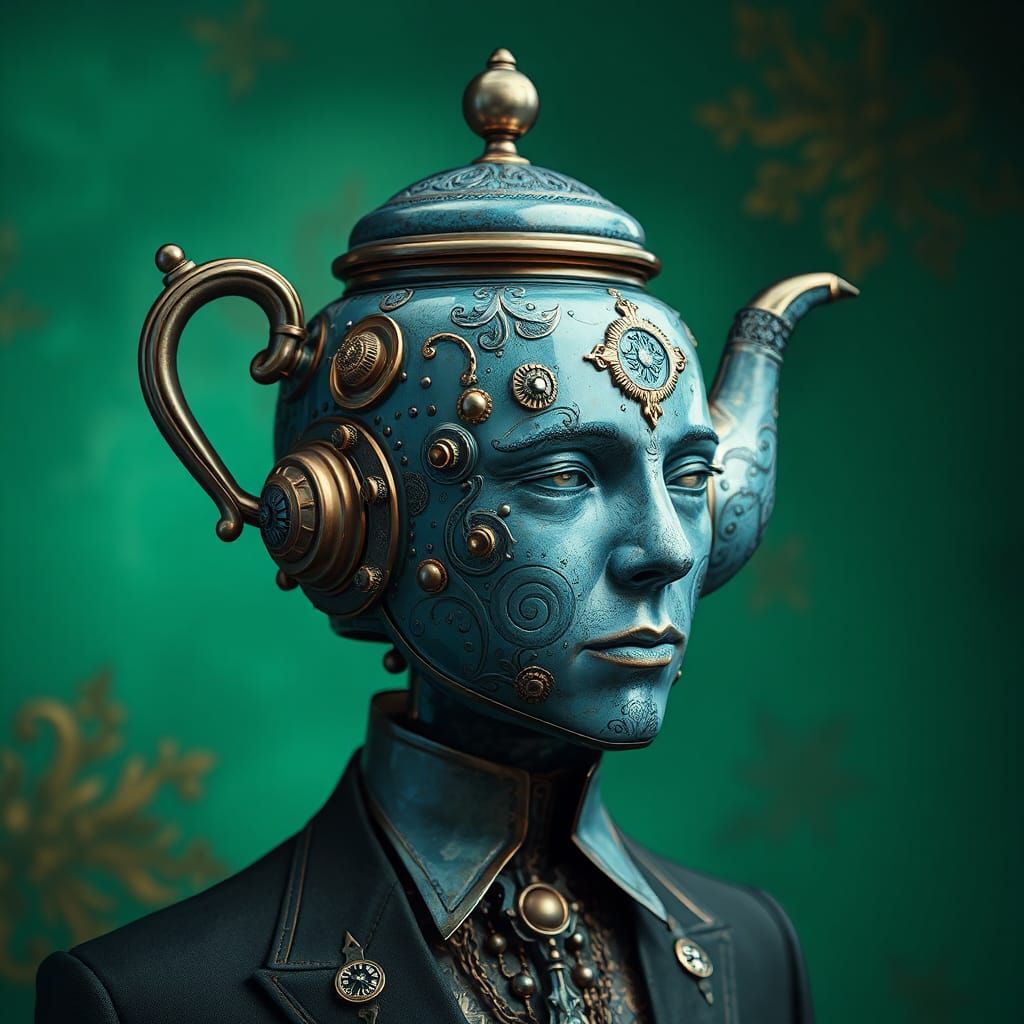 A MAN WITH teapot HEAD