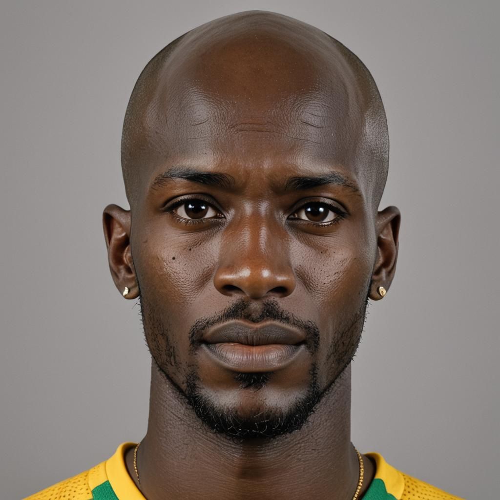 Detailed Portrait of an Ivorian Soccer Player