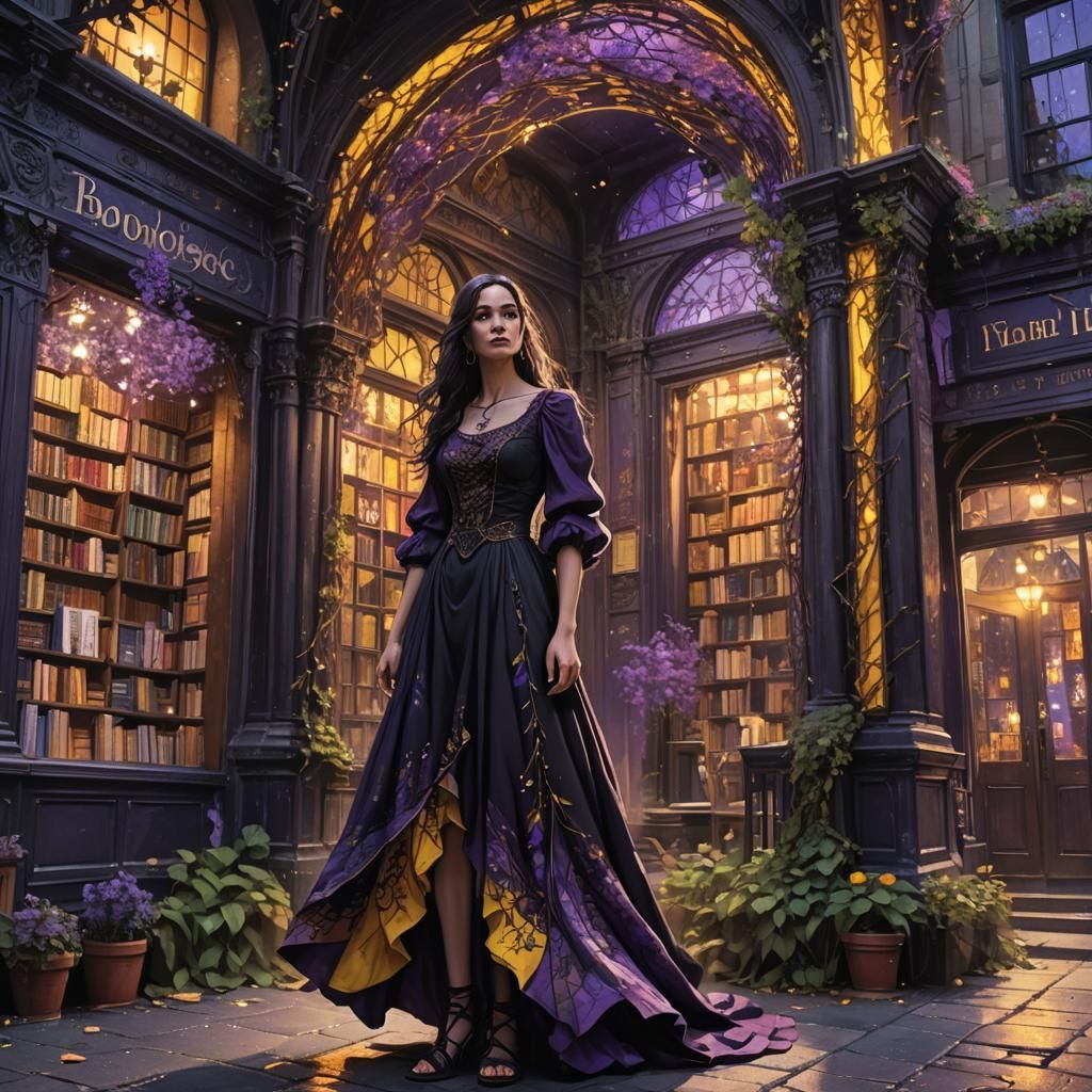 Magical Bookstore: Dark Fantasy Concept Art