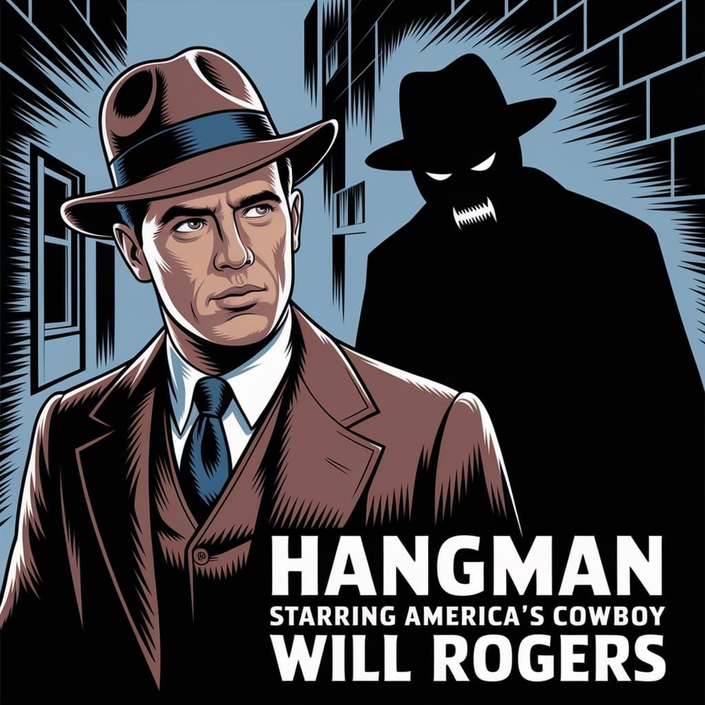 Film noir poster. 1920s Will Rogers as an ordinary man with ...