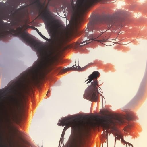 Enchanting Treehouse Concept Art: Anime and Digital Painting