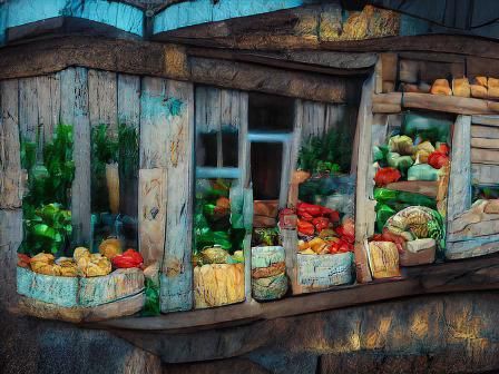 Roadside Vegetable Stand in Post-Impressionist Style
