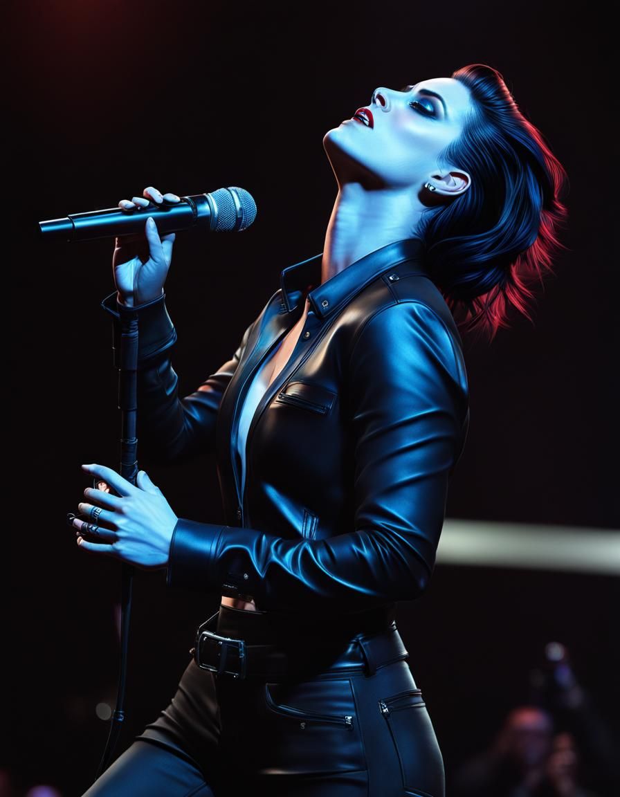 Rockstar Model: Ultrarealistic Portrait in Leather