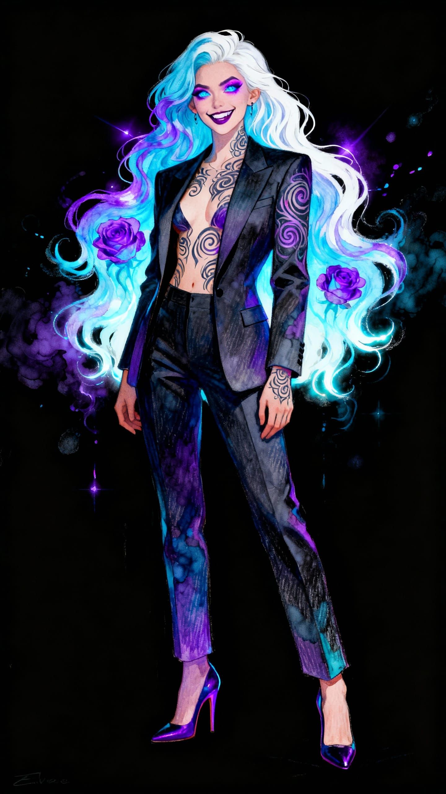 Boho-Gothic Woman in Hyperrealistic Digital Art