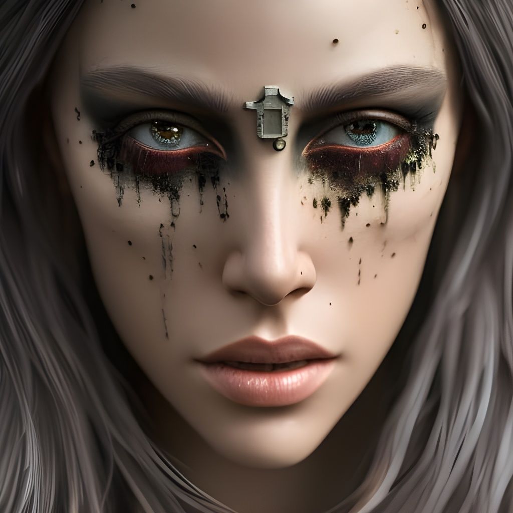 Ominous Psychedelic Portrait in Hyperrealism