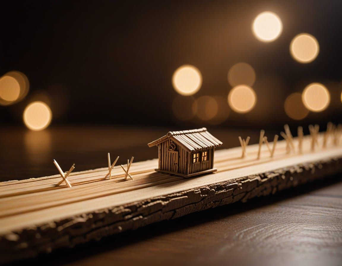 Toothpick Bridge Miniature Masterpiece in Softbox Lighting