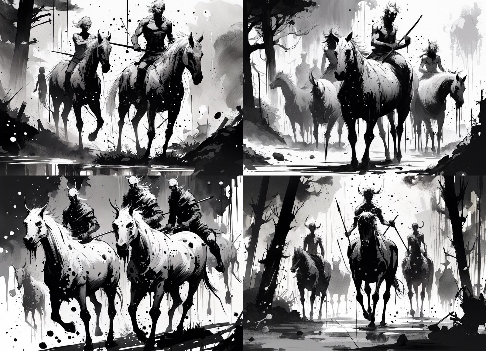 Monochrome Centaurs: A Speedpaint Horror Masterpiece